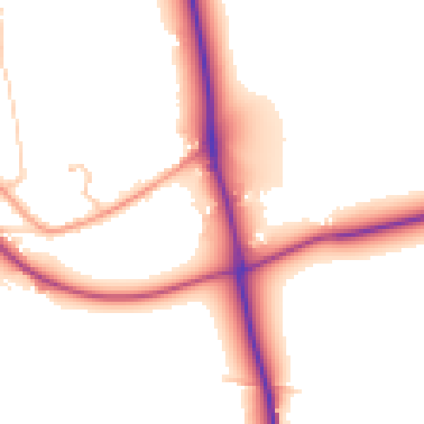 Daytime road noise heatmap for DY3 4LB