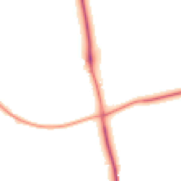 Night-time road noise heatmap for DY3 4LB