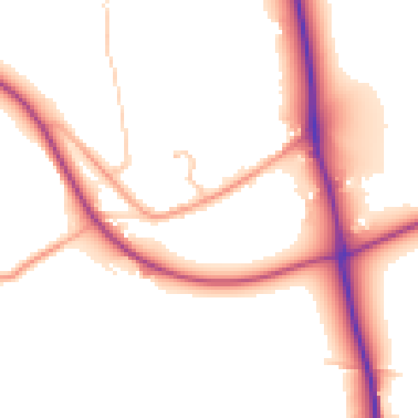 Daytime road noise heatmap for DY3 4LG