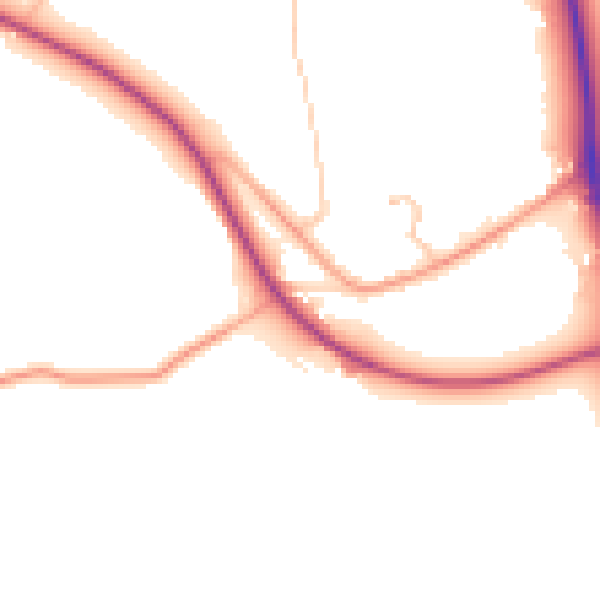 Daytime road noise heatmap for DY3 4LN