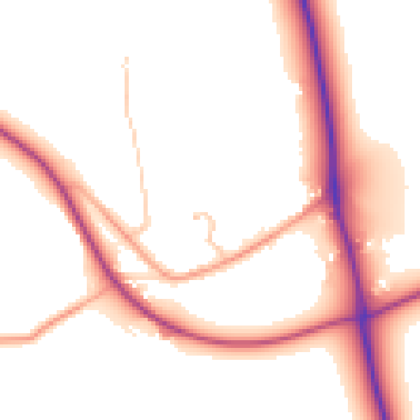 Daytime road noise heatmap for DY3 4LY