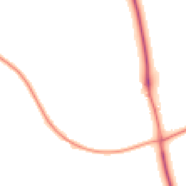 Night-time road noise heatmap for DY3 4LY