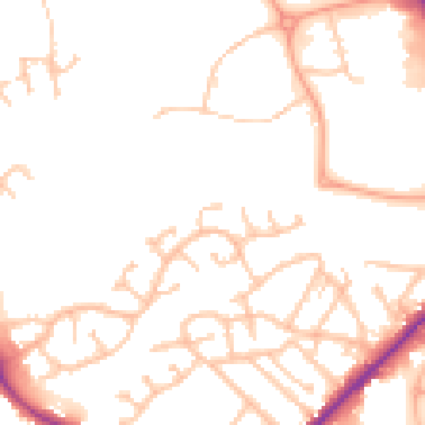 Daytime road noise heatmap for DY4 0AQ