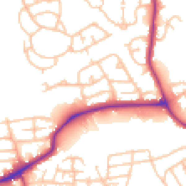 Daytime road noise heatmap for DY4 0AR