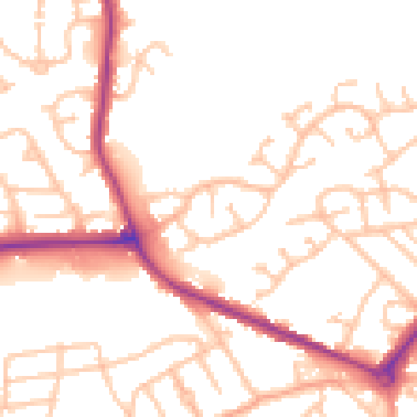 Daytime road noise heatmap for DY4 0BJ