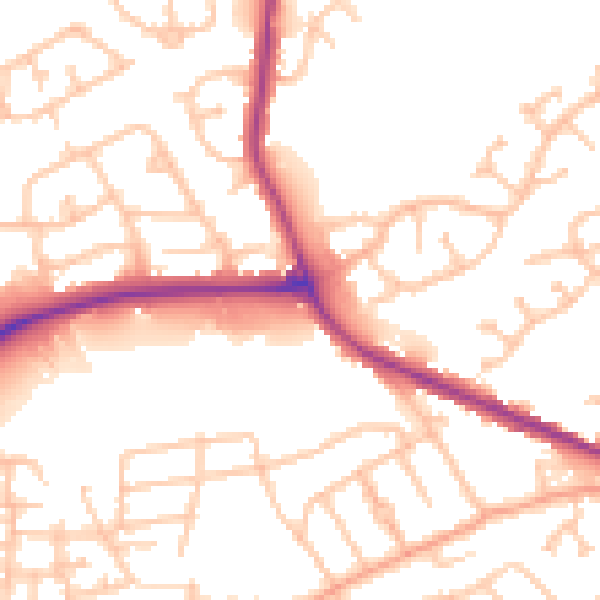 Daytime road noise heatmap for DY4 0BS