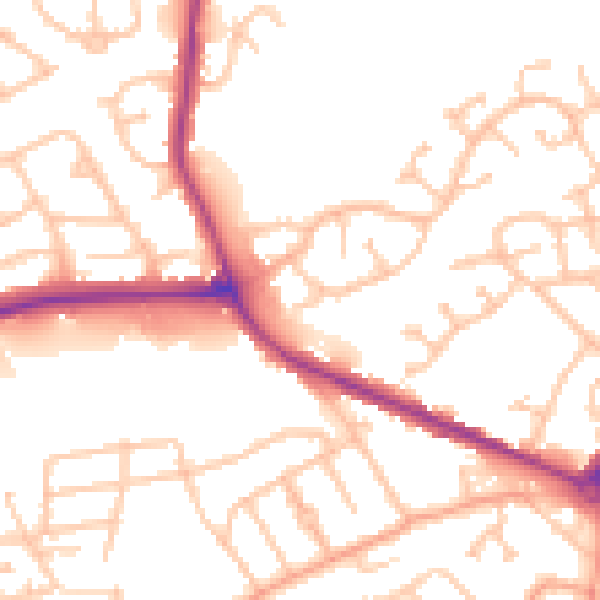 Daytime road noise heatmap for DY4 0DA