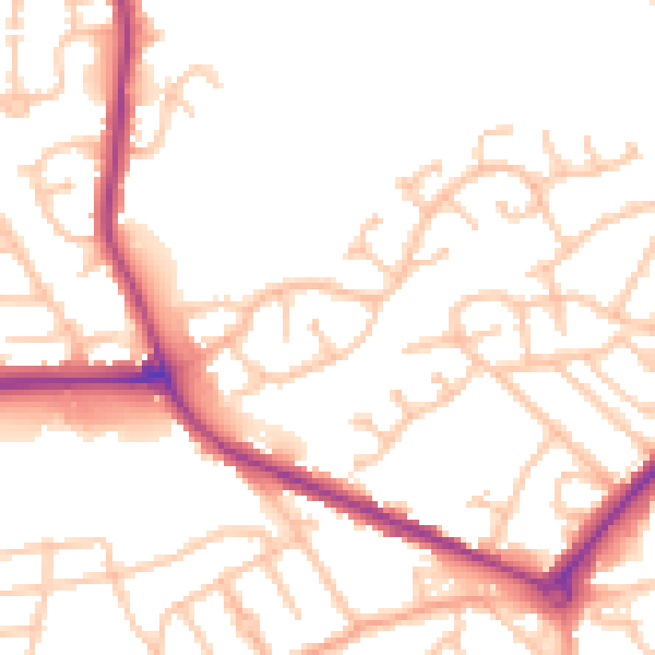 Daytime road noise heatmap for DY4 0DB