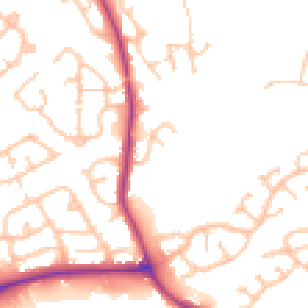 Daytime road noise heatmap for DY4 0DF