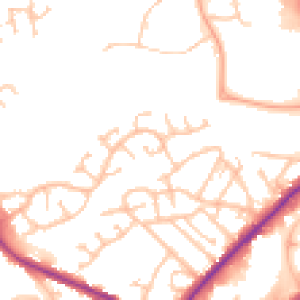 Daytime road noise heatmap for DY4 0DU