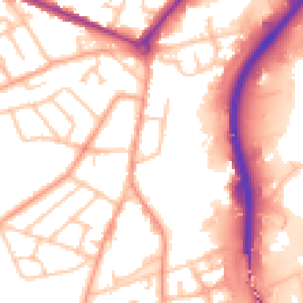 Daytime road noise heatmap for DY4 0HB