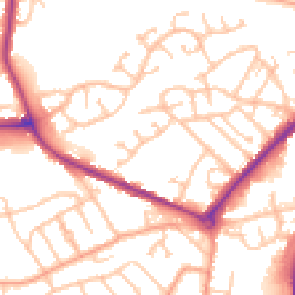 Daytime road noise heatmap for DY4 0HU