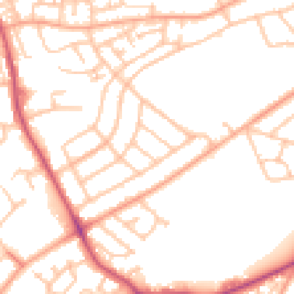 Daytime road noise heatmap for DY4 0NX
