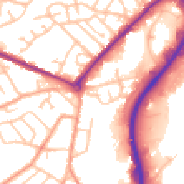 Daytime road noise heatmap for DY4 0QE