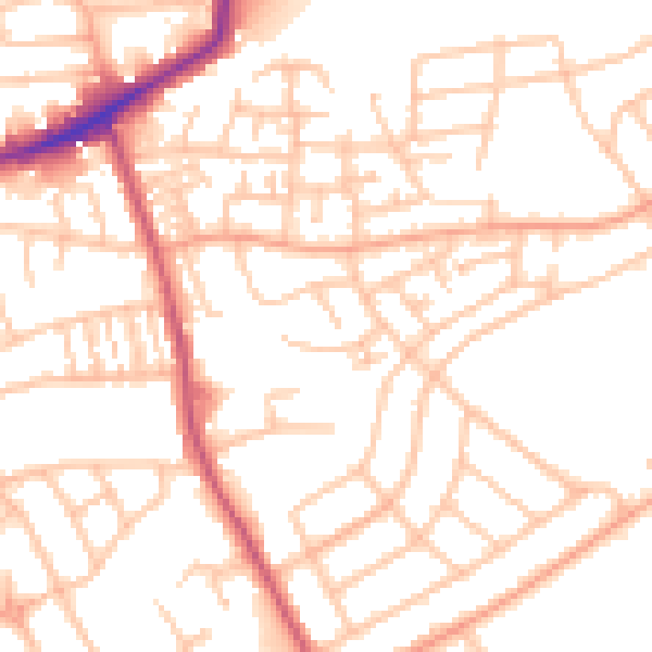 Daytime road noise heatmap for DY4 0SE