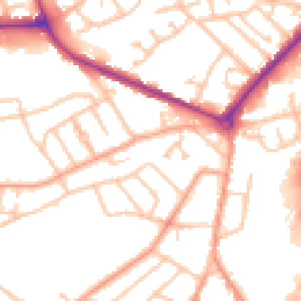 Daytime road noise heatmap for DY4 0UQ