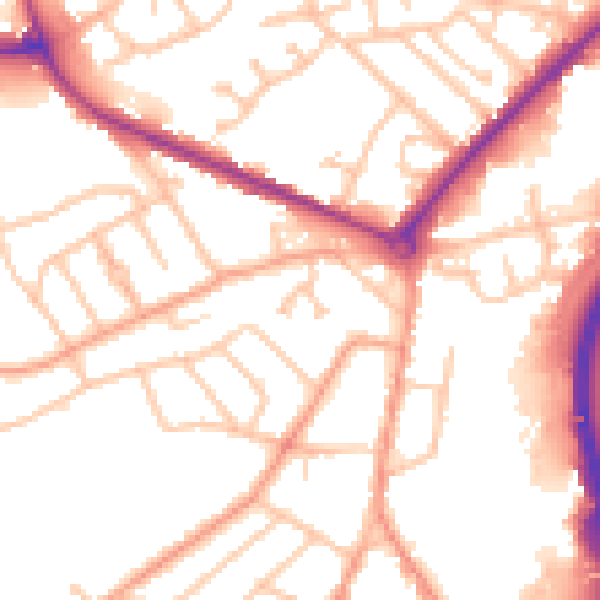Daytime road noise heatmap for DY4 0WE