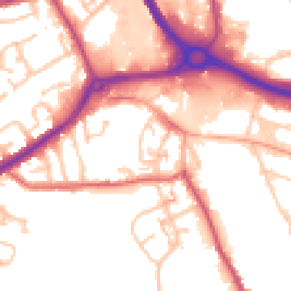 Daytime road noise heatmap for DY4 7ER