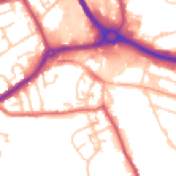 Daytime road noise heatmap for DY4 7EY