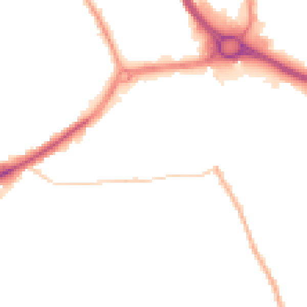 Night-time road noise heatmap for DY4 7HZ