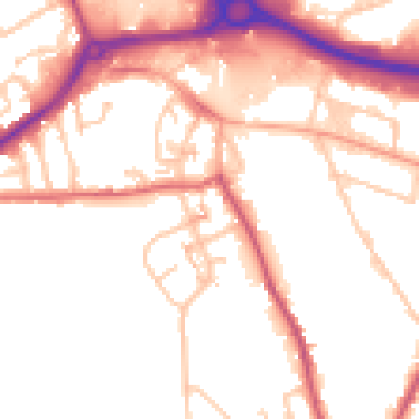 Daytime road noise heatmap for DY4 7LD