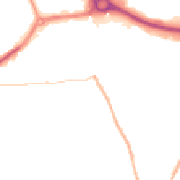Night-time road noise heatmap for DY4 7LD