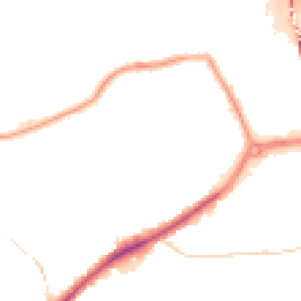 Night-time road noise heatmap for DY4 7LJ