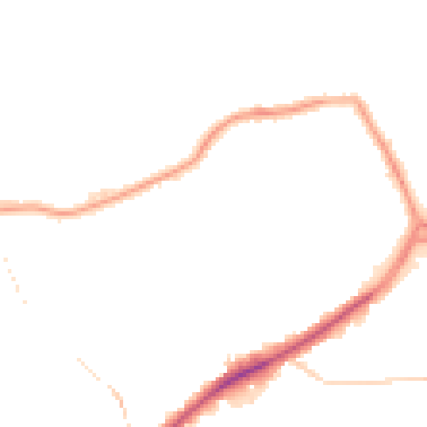 Night-time road noise heatmap for DY4 7NE
