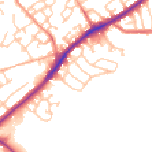 Daytime road noise heatmap for DY4 7QB