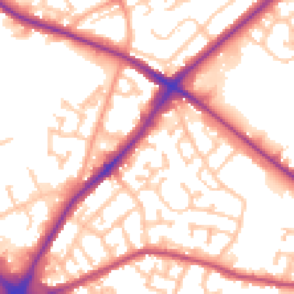 Daytime road noise heatmap for DY4 7RD