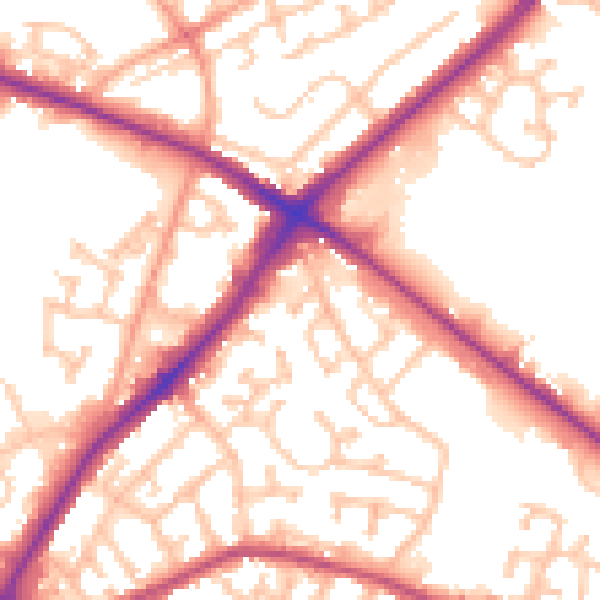 Daytime road noise heatmap for DY4 7UL
