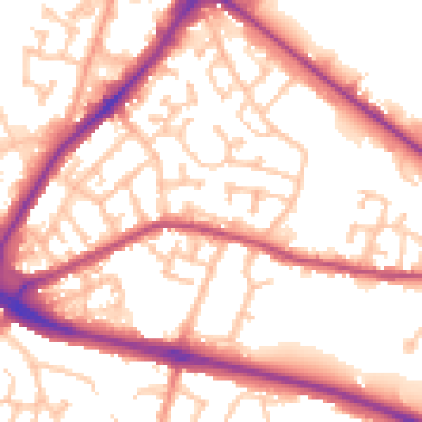 Daytime road noise heatmap for DY4 7XH