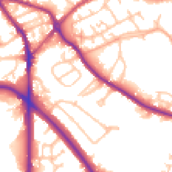 Daytime road noise heatmap for DY4 8LB