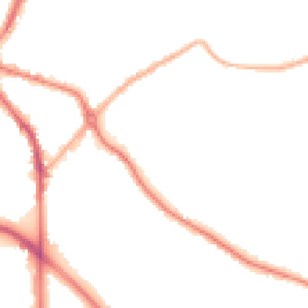 Night-time road noise heatmap for DY4 8PF