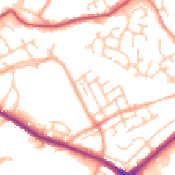 Daytime road noise heatmap for DY4 8SD