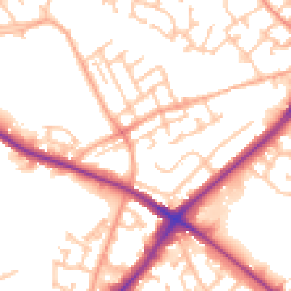 Daytime road noise heatmap for DY4 8SF