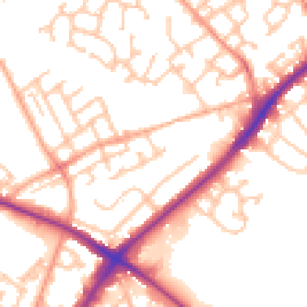 Daytime road noise heatmap for DY4 8SX