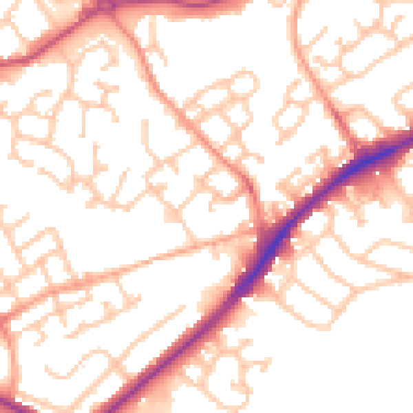 Daytime road noise heatmap for DY4 8UN