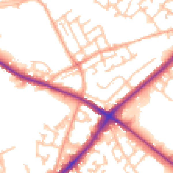 Daytime road noise heatmap for DY4 8UP