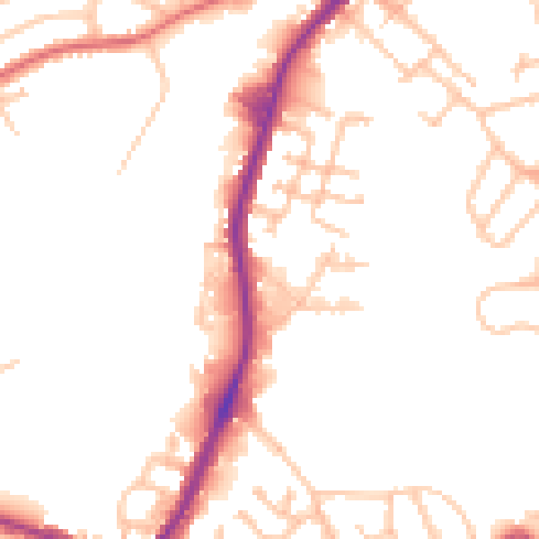 Daytime road noise heatmap for DY4 9DE