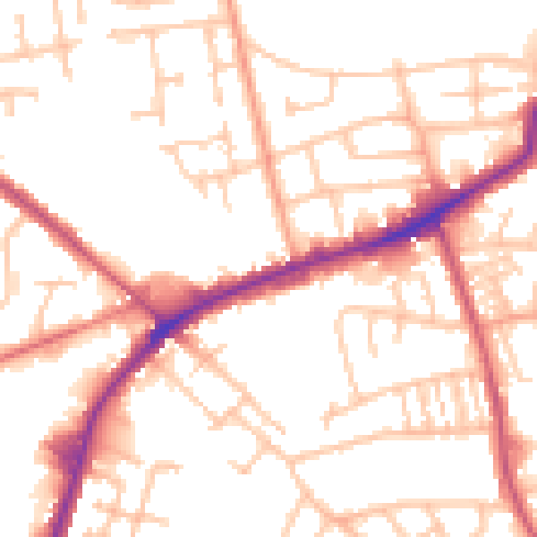 Daytime road noise heatmap for DY4 9HU