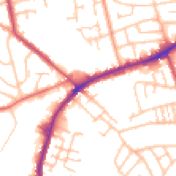 Daytime road noise heatmap for DY4 9HW