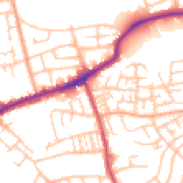 Daytime road noise heatmap for DY4 9NA