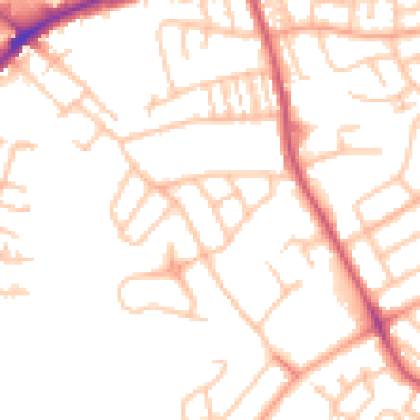 Daytime road noise heatmap for DY4 9QT
