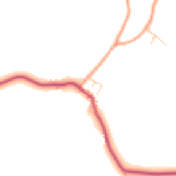 Daytime road noise heatmap for DY7 5JQ