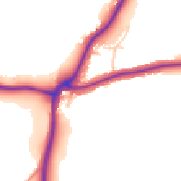 Daytime road noise heatmap for DY7 6RW