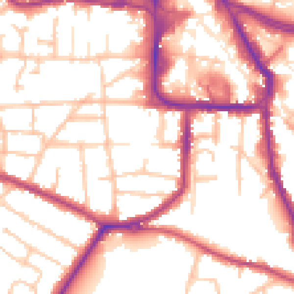 Daytime road noise heatmap for DY8 1AR
