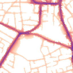 Daytime road noise heatmap for DY8 1BB
