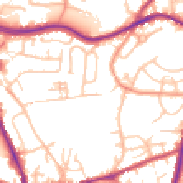 Daytime road noise heatmap for DY8 1LB