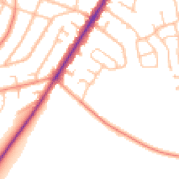 Daytime road noise heatmap for DY8 2RN